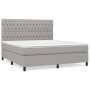 Box spring bed with light gray fabric mattress 180x200 cm by vidaXL, Beds and slatted bases - Ref: Foro24-3142033, Price: 614...