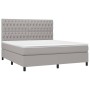 Box spring bed with light gray fabric mattress 180x200 cm by vidaXL, Beds and slatted bases - Ref: Foro24-3142033, Price: 614...