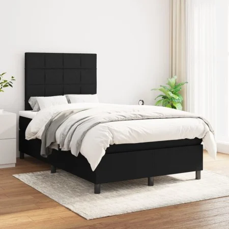 Box spring bed with black fabric mattress 120x200 cm by vidaXL, Beds and slatted bases - Ref: Foro24-3141763, Price: 430,41 €...