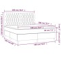 Box spring bed with black fabric mattress 180x200 cm by vidaXL, Beds and slatted bases - Ref: Foro24-3142035, Price: 633,08 €...