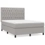 Box spring bed with light gray fabric mattress 140x200 cm by vidaXL, Beds and slatted bases - Ref: Foro24-3142017, Price: 482...