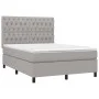 Box spring bed with light gray fabric mattress 140x200 cm by vidaXL, Beds and slatted bases - Ref: Foro24-3142017, Price: 482...
