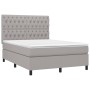 Cama box spring con colchón tela gris claro 140x200 cm de vidaXL, Camas y somieres - Ref: Foro24-3142017, Precio: 490,41 €, D...