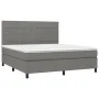 Box spring bed with dark gray fabric mattress 180x200 cm by vidaXL, Beds and slatted bases - Ref: Foro24-3141794, Price: 608,...
