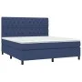 Box spring bed with blue fabric mattress 160x200 cm by vidaXL, Beds and slatted bases - Ref: Foro24-3142031, Price: 555,83 €,...