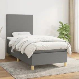 Box spring bed with dark gray fabric mattress 80x200 cm by vidaXL, Beds and slatted bases - Ref: Foro24-3142130, Price: 364,0...