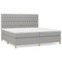 Box spring bed with light gray fabric mattress 200x200 cm by vidaXL, Beds and slatted bases - Ref: Foro24-3142601, Price: 633...