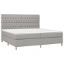 Box spring bed with light gray fabric mattress 200x200 cm by vidaXL, Beds and slatted bases - Ref: Foro24-3142601, Price: 633...