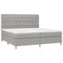 Box spring bed with light gray fabric mattress 200x200 cm by vidaXL, Beds and slatted bases - Ref: Foro24-3142601, Price: 635...