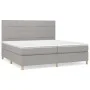 Box spring bed with light gray fabric mattress 200x200 cm by vidaXL, Beds and slatted bases - Ref: Foro24-3142361, Price: 632...