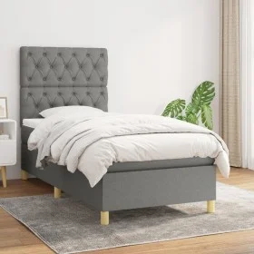 Box spring bed with dark gray fabric mattress 80x200 cm by vidaXL, Beds and slatted bases - Ref: Foro24-3142530, Price: 366,7...