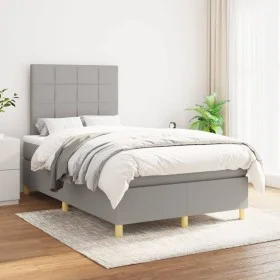 Box spring bed with light gray fabric mattress 120x200 cm by vidaXL, Beds and slatted bases - Ref: Foro24-3142321, Price: 409...