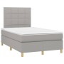 Box spring bed with light gray fabric mattress 120x200 cm by vidaXL, Beds and slatted bases - Ref: Foro24-3142321, Price: 409...
