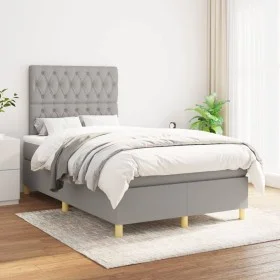 Boxspringbett mit hellgrauer Stoffmatratze 120x200 cm von vidaXL, Betten und Lattenroste - Ref: Foro24-3142561, Preis: 413,54...