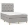 Box spring bed with light gray fabric mattress 120x200 cm by vidaXL, Beds and slatted bases - Ref: Foro24-3142561, Price: 413...