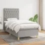 Box spring bed with light gray fabric mattress 90x200 cm by vidaXL, Beds and slatted bases - Ref: Foro24-3142545, Price: 322,...