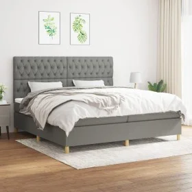 Box spring bed with dark gray fabric mattress 200x200 cm by vidaXL, Beds and slatted bases - Ref: Foro24-3142602, Price: 632,...
