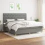 Cama box spring con colchón tela gris oscuro 200x200 cm de vidaXL, Camas y somieres - Ref: Foro24-3142602, Precio: 632,95 €, ...