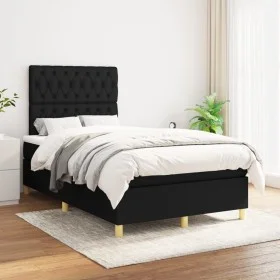 Box spring bed with black fabric mattress 120x200 cm by vidaXL, Beds and slatted bases - Ref: Foro24-3142563, Price: 410,90 €...