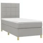 Box spring bed with light gray fabric mattress 90x200 cm by vidaXL, Beds and slatted bases - Ref: Foro24-3142305, Price: 317,...