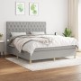 Box spring bed with light gray fabric mattress 160x200 cm by vidaXL, Beds and slatted bases - Ref: Foro24-3142585, Price: 584...