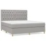 Box spring bed with light gray fabric mattress 160x200 cm by vidaXL, Beds and slatted bases - Ref: Foro24-3142585, Price: 595...