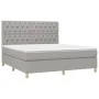Box spring bed with light gray fabric mattress 160x200 cm by vidaXL, Beds and slatted bases - Ref: Foro24-3142585, Price: 595...