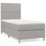 Box spring bed with light gray fabric mattress 100x200 cm by vidaXL, Beds and slatted bases - Ref: Foro24-3142233, Price: 332...