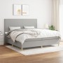Box spring bed with light gray fabric mattress 200x200 cm by vidaXL, Beds and slatted bases - Ref: Foro24-3142201, Price: 629...