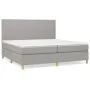 Box spring bed with light gray fabric mattress 200x200 cm by vidaXL, Beds and slatted bases - Ref: Foro24-3142201, Price: 633...