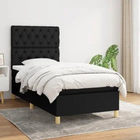 Box spring bed with black fabric mattress 80x200 cm by vidaXL, Beds and slatted bases - Ref: Foro24-3142531, Price: 317,18 €,...