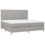 Box spring bed with light gray fabric mattress 200x200 cm by vidaXL, Beds and slatted bases - Ref: Foro24-3142201, Price: 629...