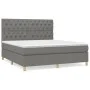 Box spring bed with dark gray fabric mattress 160x200 cm by vidaXL, Beds and slatted bases - Ref: Foro24-3142586, Price: 594,...