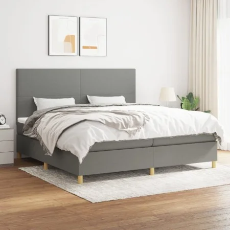 Box spring bed with dark gray fabric mattress 200x200 cm by vidaXL, Beds and slatted bases - Ref: Foro24-3142202, Price: 640,...