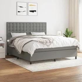 Box spring bed with dark gray fabric mattress 180x200 cm by vidaXL, Beds and slatted bases - Ref: Foro24-3142114, Price: 643,...