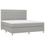 Boxspringbett mit hellgrauer Stoffmatratze 160x200 cm von vidaXL, Betten und Lattenroste - Ref: Foro24-3142345, Preis: 544,08...