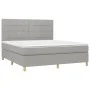 Boxspringbett mit hellgrauer Stoffmatratze 160x200 cm von vidaXL, Betten und Lattenroste - Ref: Foro24-3142345, Preis: 555,37...