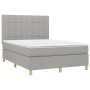 Boxspringbett mit hellgrauer Stoffmatratze 140x200 cm von vidaXL, Betten und Lattenroste - Ref: Foro24-3142337, Preis: 511,49...