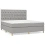 Box spring bed with light gray fabric mattress 180x200 cm by vidaXL, Beds and slatted bases - Ref: Foro24-3142593, Price: 630...