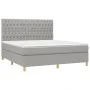 Box spring bed with light gray fabric mattress 180x200 cm by vidaXL, Beds and slatted bases - Ref: Foro24-3142593, Price: 630...
