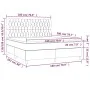 Box spring bed with light gray fabric mattress 180x200 cm by vidaXL, Beds and slatted bases - Ref: Foro24-3142593, Price: 630...