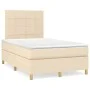 Box spring bed with cream fabric mattress 120x200 cm by vidaXL, Beds and slatted bases - Ref: Foro24-3142326, Price: 407,01 €...