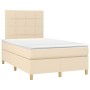 Box spring bed with cream fabric mattress 120x200 cm by vidaXL, Beds and slatted bases - Ref: Foro24-3142326, Price: 418,20 €...