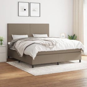 Boxspringbett mit taupegrauer Stoffmatratze 160x200 cm von vidaXL, Betten und Lattenroste - Ref: Foro24-3141629, Preis: 604,8...