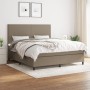 Box spring bed with taupe gray fabric mattress 160x200 cm by vidaXL, Beds and slatted bases - Ref: Foro24-3141629, Price: 605...