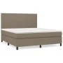 Box spring bed with taupe gray fabric mattress 160x200 cm by vidaXL, Beds and slatted bases - Ref: Foro24-3141629, Price: 611...