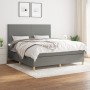 Cama box spring con colchón tela gris oscuro 160x200 cm de vidaXL, Camas y somieres - Ref: Foro24-3142186, Precio: 564,94 €, ...