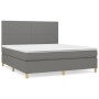 Cama box spring con colchón tela gris oscuro 160x200 cm de vidaXL, Camas y somieres - Ref: Foro24-3142186, Precio: 564,94 €, ...