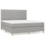 Box spring bed with light gray fabric mattress 180x200 cm by vidaXL, Beds and slatted bases - Ref: Foro24-3142353, Price: 627...