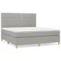 Box spring bed with light gray fabric mattress 180x200 cm by vidaXL, Beds and slatted bases - Ref: Foro24-3142353, Price: 640...